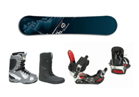 Des complets de planches à neige snowboard